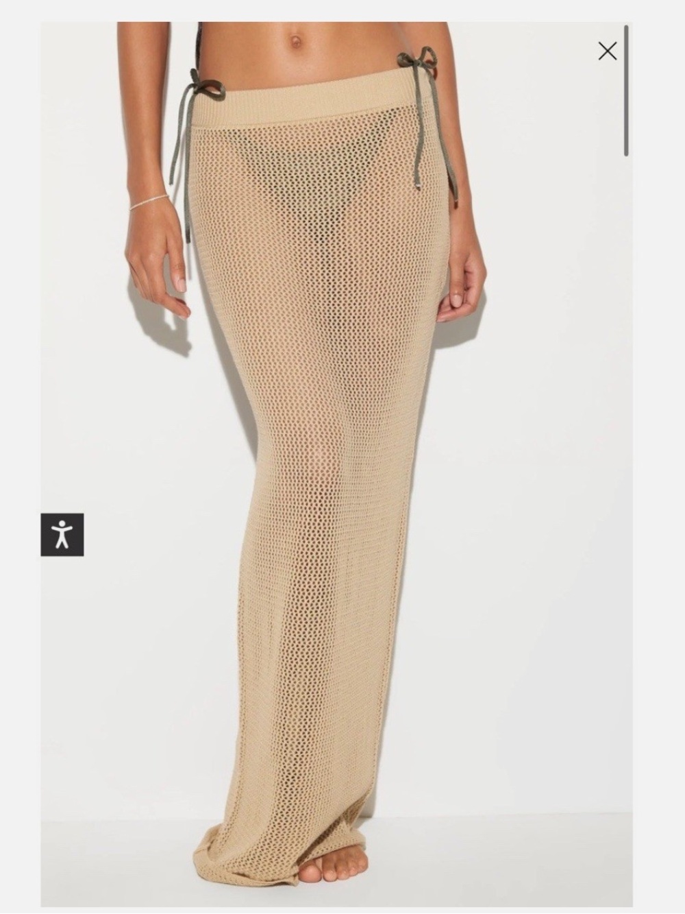 Spiritual Gangster Beige Maxi Coverup Skirt